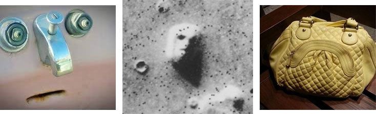 Face on moon expressions found on objects