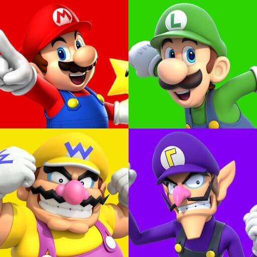 buen diseño de personajes super mario wario luigi waluigi personaje