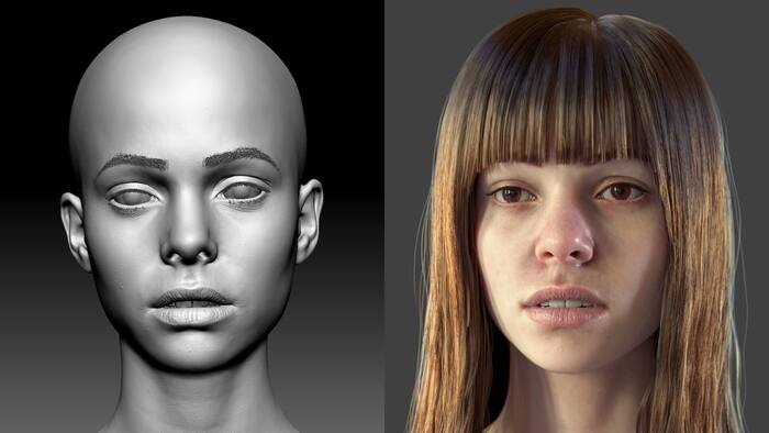 realistic human 3d model the skin main picture
