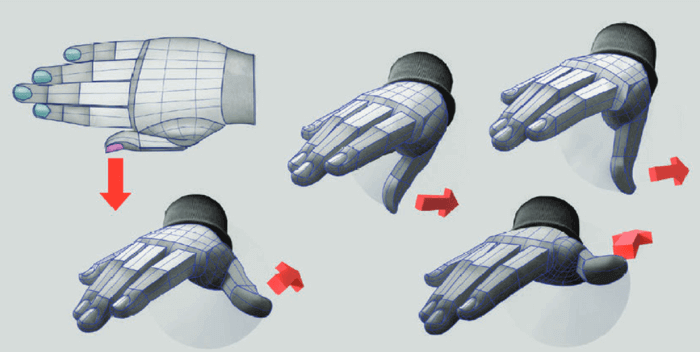 direction miniature main réaliste par anatomie pour les sculpteurs
