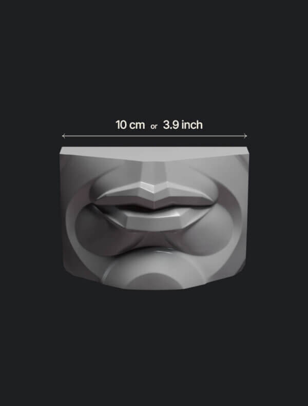 tamanho do modelo 3d da boca