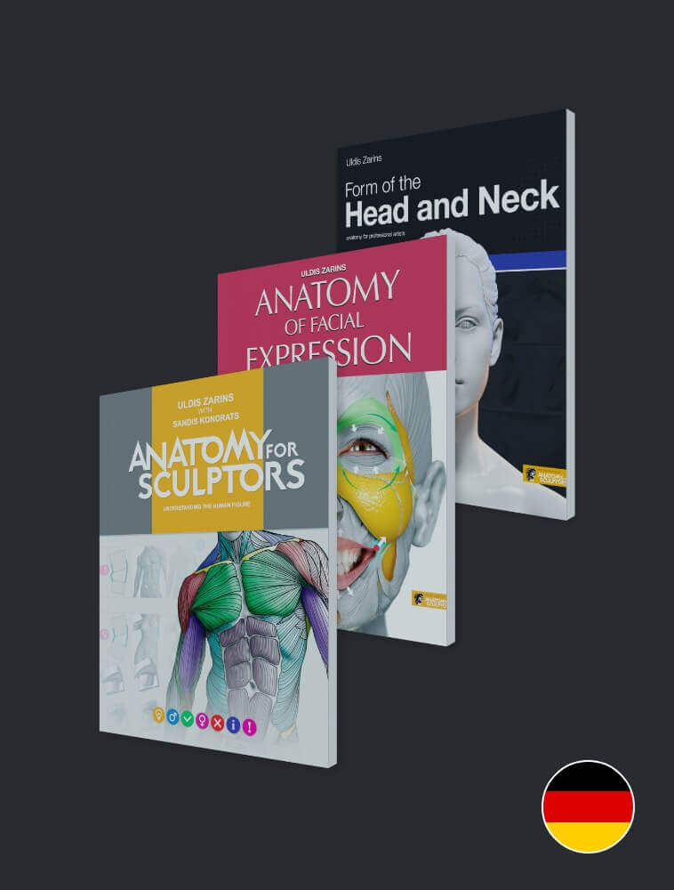 livros de anatomia para escultores em alemão